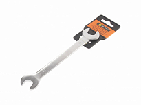 Ключ рожковый 14х15мм (Chrome vanadium) на держателе сатинированный ЭВРИКА 1/10